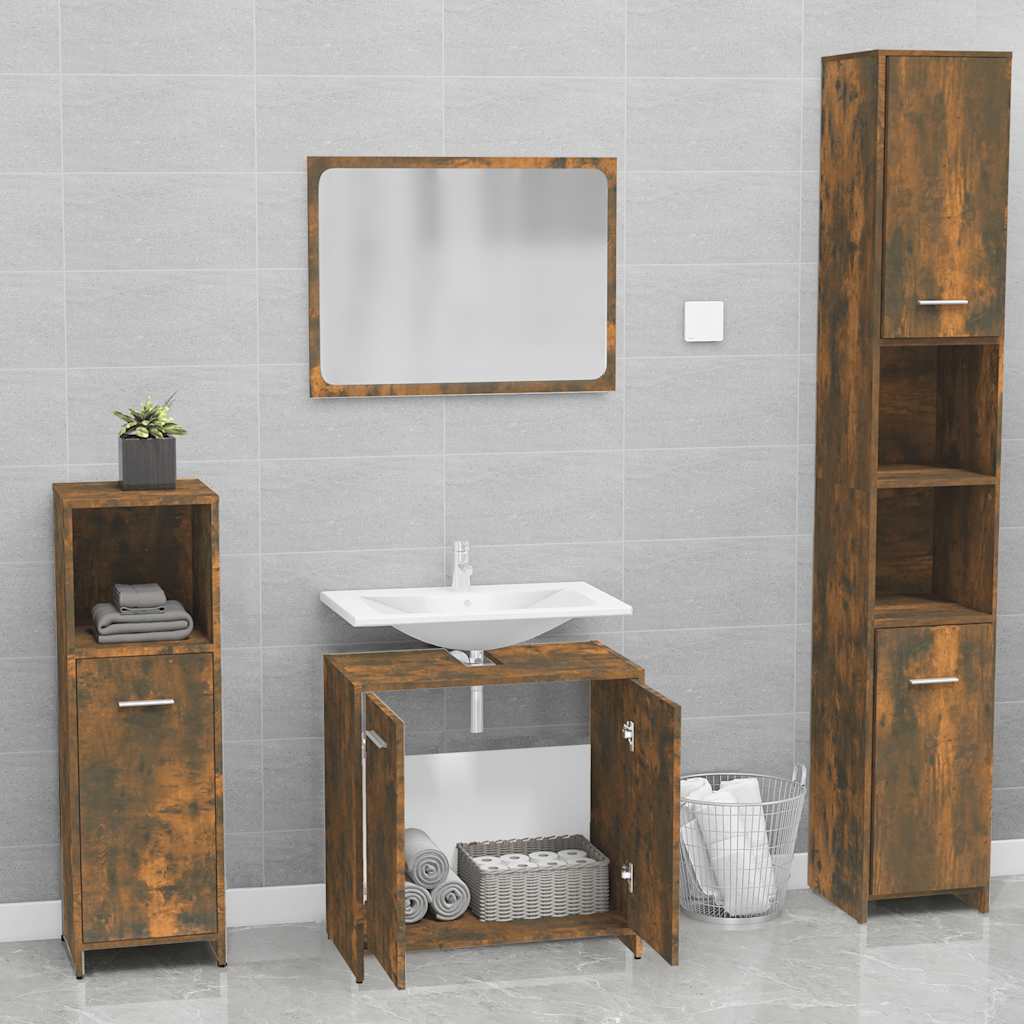 Badmöbel-Set Räuchereiche Holzwerkstoff