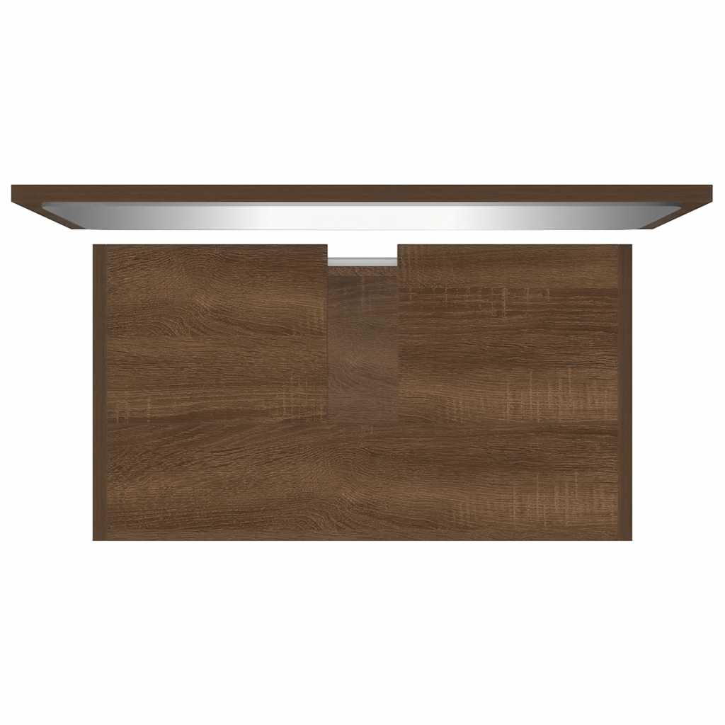 Bathroom Furniture Set Brown Oak Look Wood Material