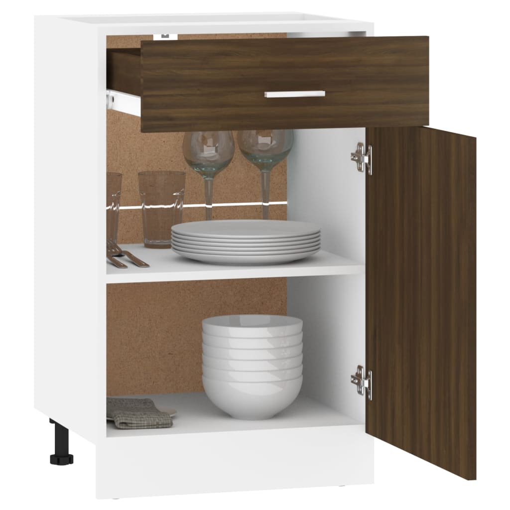 Unterschrank mit Schublade Lyon Braun Eiche-Optik 50x46x81,5 cm