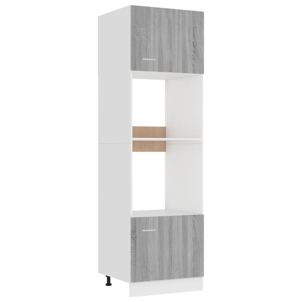 Mikrowellenumbauschrank Lyon Grau Sonoma 60x57x207 cm Holzwerkstoff