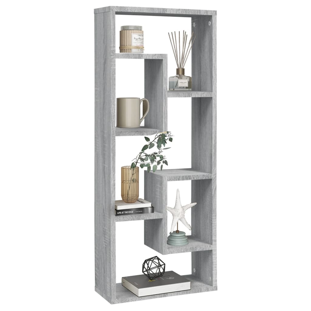Wall shelf gray Sonoma 36x16x90 cm wood material