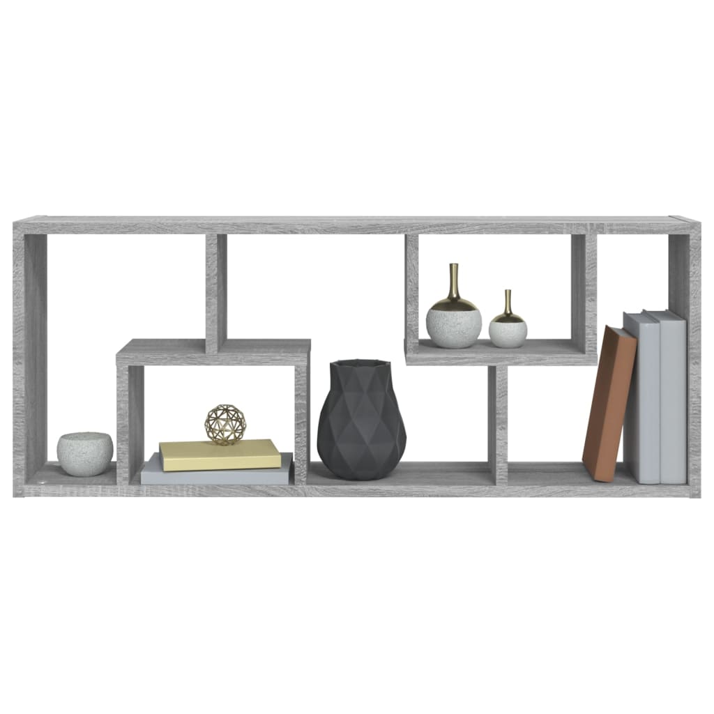 Wall shelf gray Sonoma 36x16x90 cm wood material