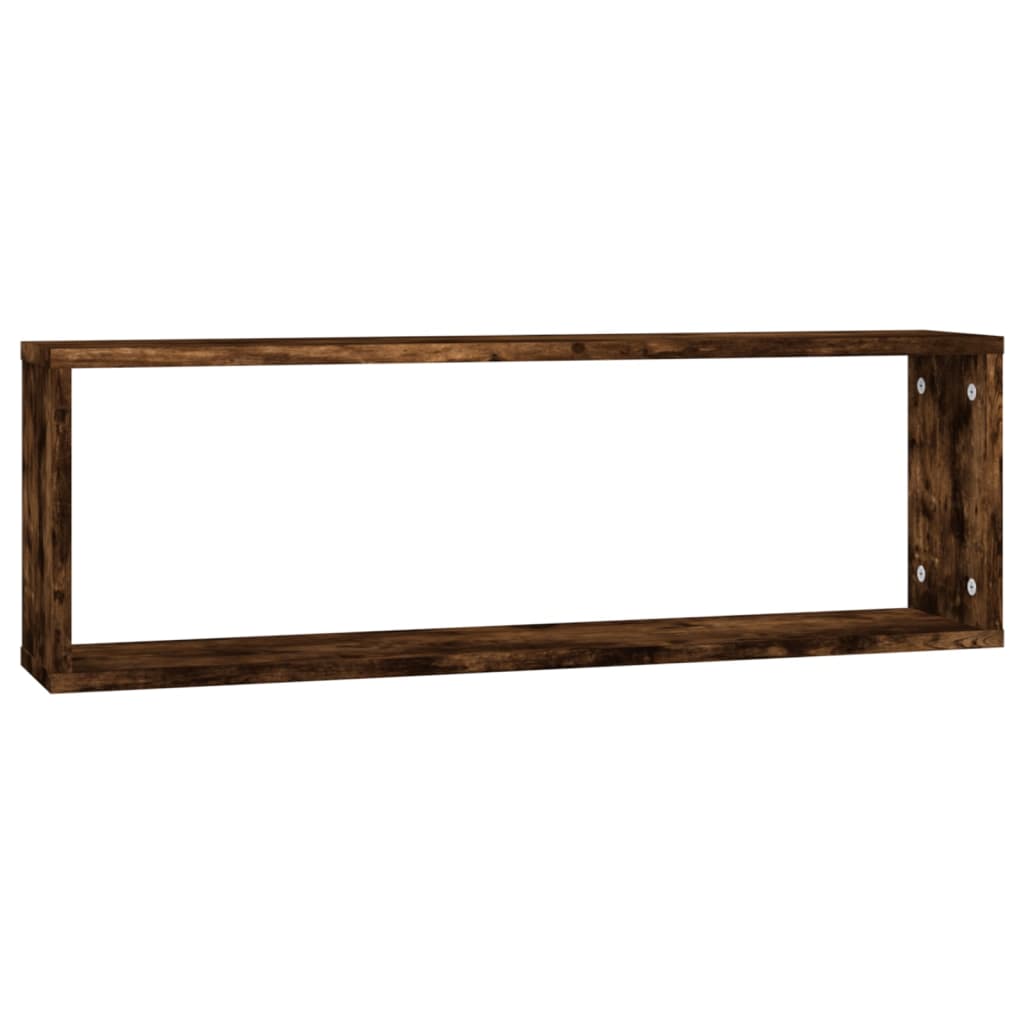 Wall shelves 4 pcs. Smoked oak 80x15x26.5 cm wood material