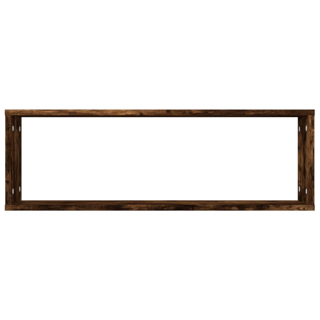 Wall shelves 4 pcs. Smoked oak 80x15x26.5 cm wood material