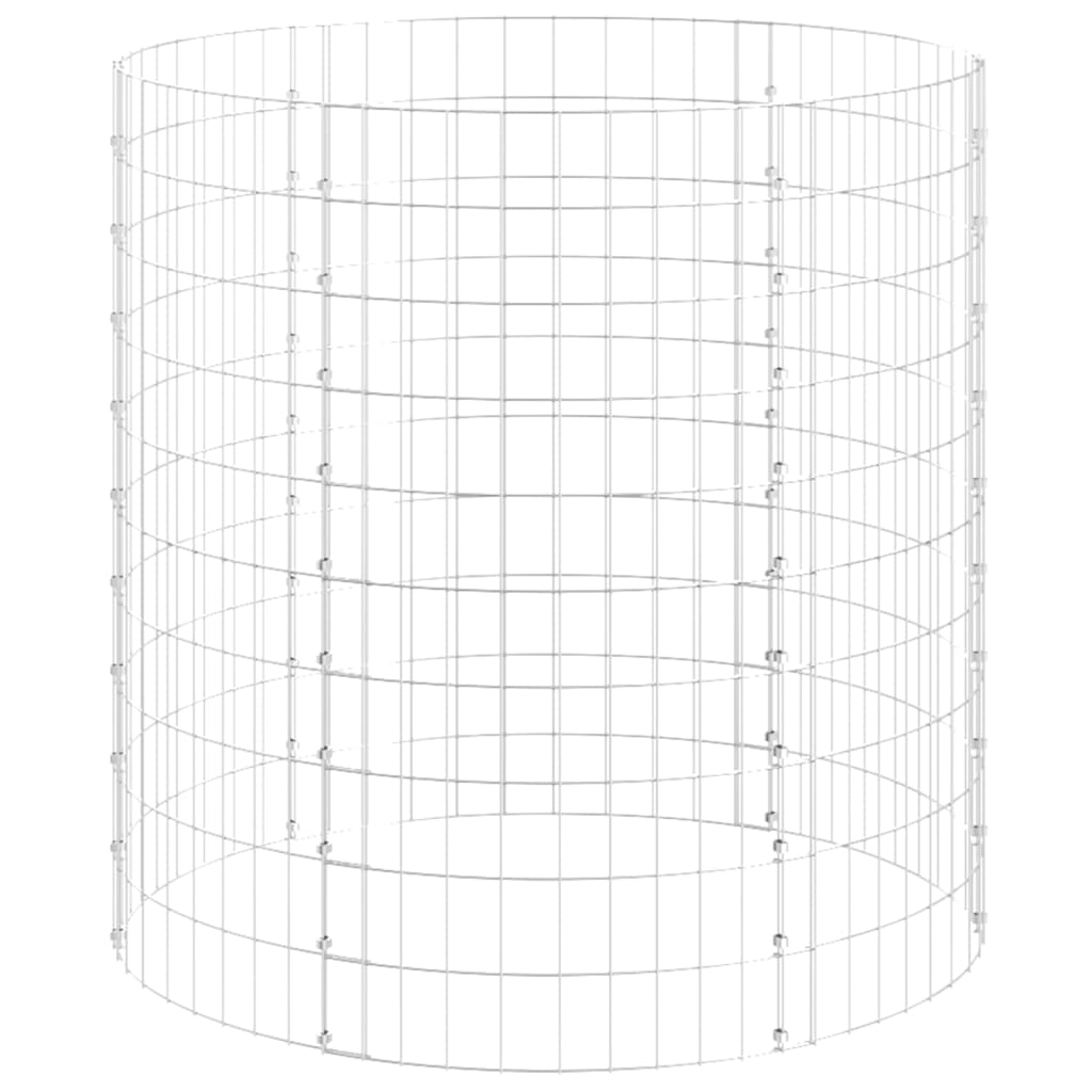 Gabion Column Round Galvanized Steel Ø100x100 cm