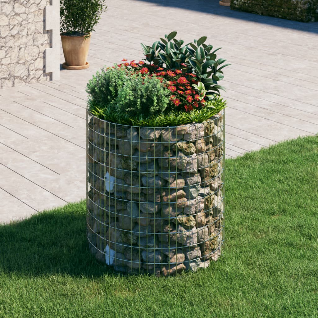 Gabion Column Round Galvanized Steel Ø100x100 cm