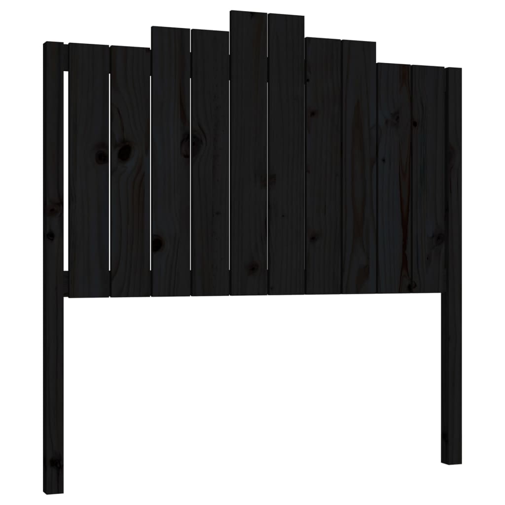 Kopfteil Schwarz 106x4x110 cm Massivholz Kiefer