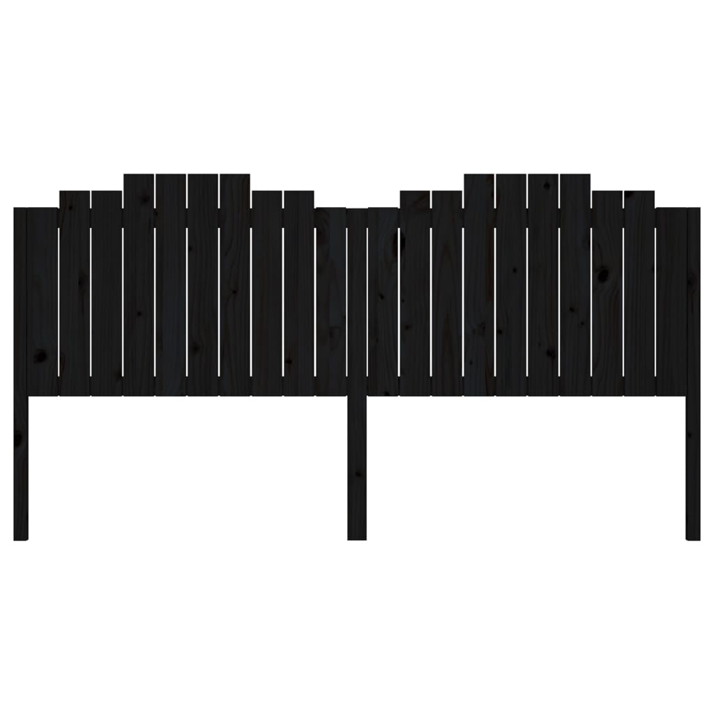 Kopfteil Schwarz 206x4x110 cm Massivholz Kiefer