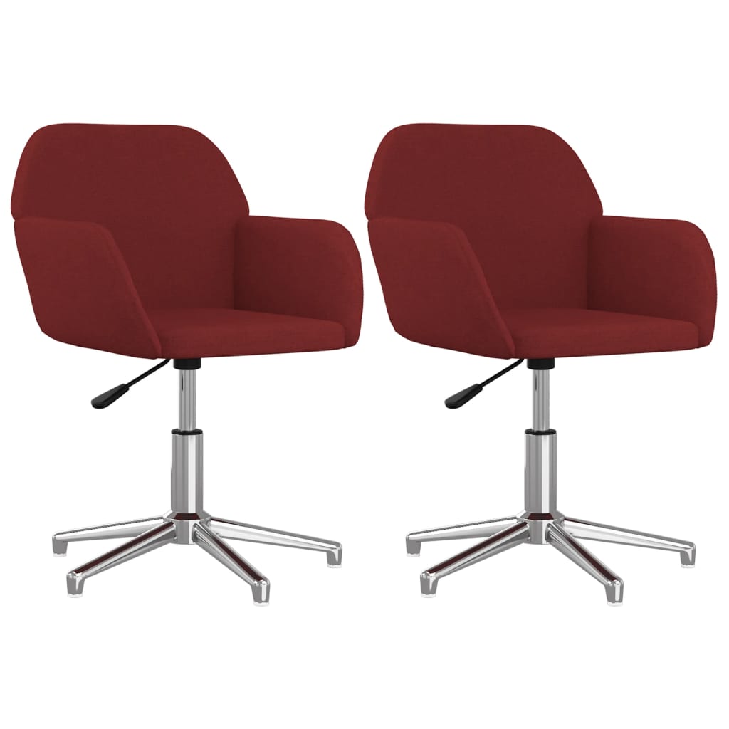 Dining chairs 2 pcs. Swivel wine red fabric