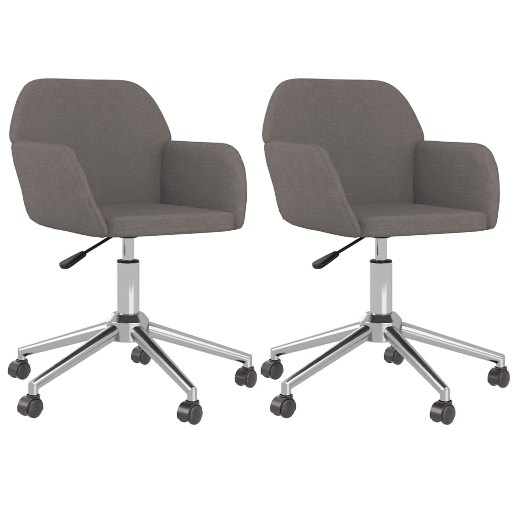 Dining chairs 2 pcs. Swivel dark grey fabric