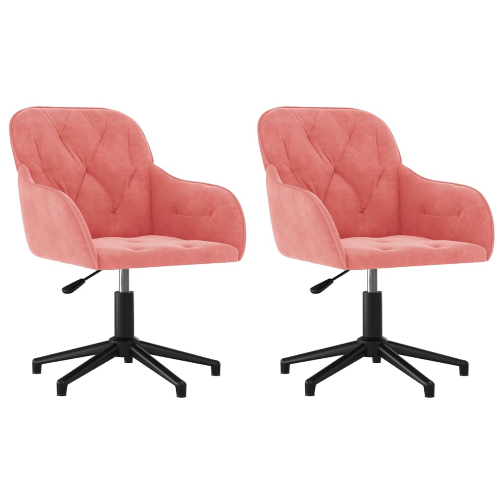 Dining Chairs 2 pcs. Swivel Pink Velvet