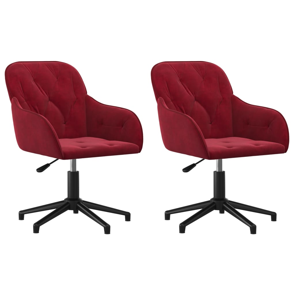 Dining Chairs 2 pcs. Swivel Wine Red Velvet