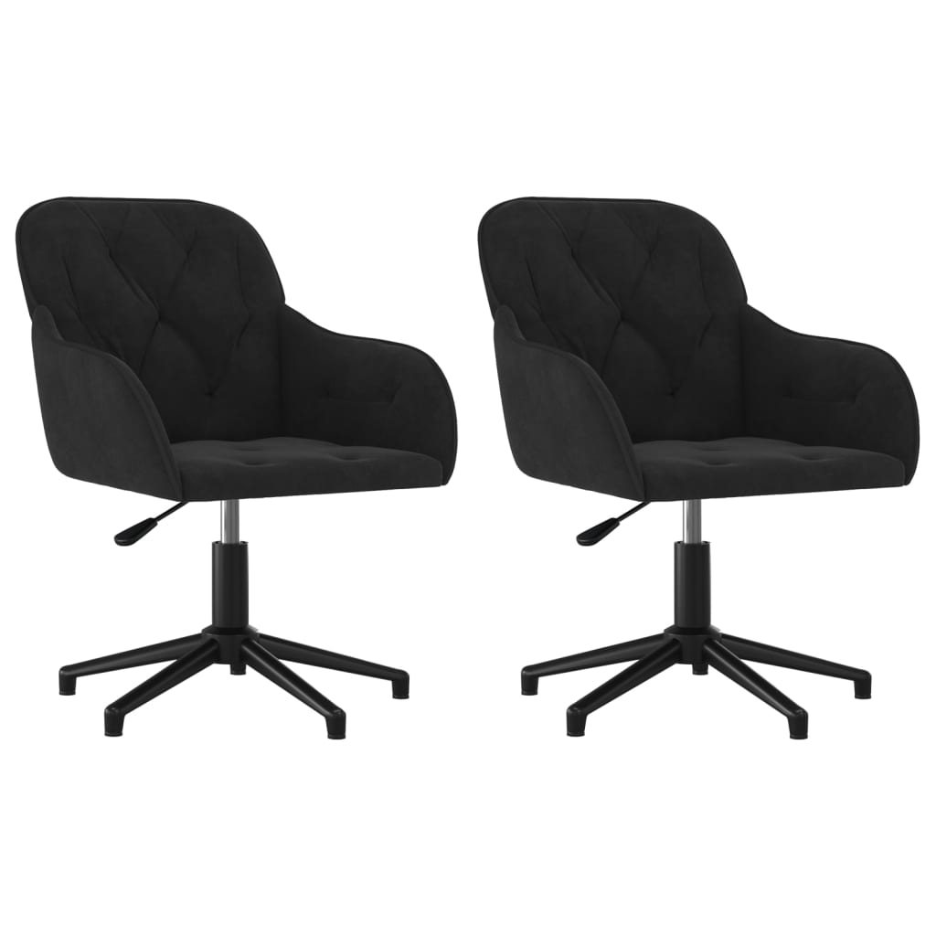 Dining Chairs 2 pcs. Swivel Black Velvet
