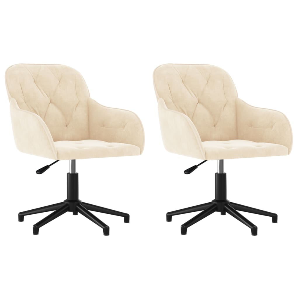 Dining Chairs 2 pcs. Swivel Cream Velvet