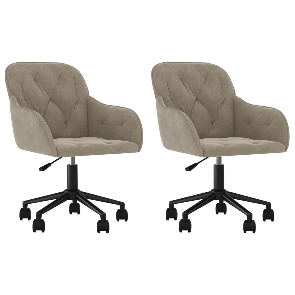 Dining Chairs 2 pcs. Swivel Light Grey Velvet
