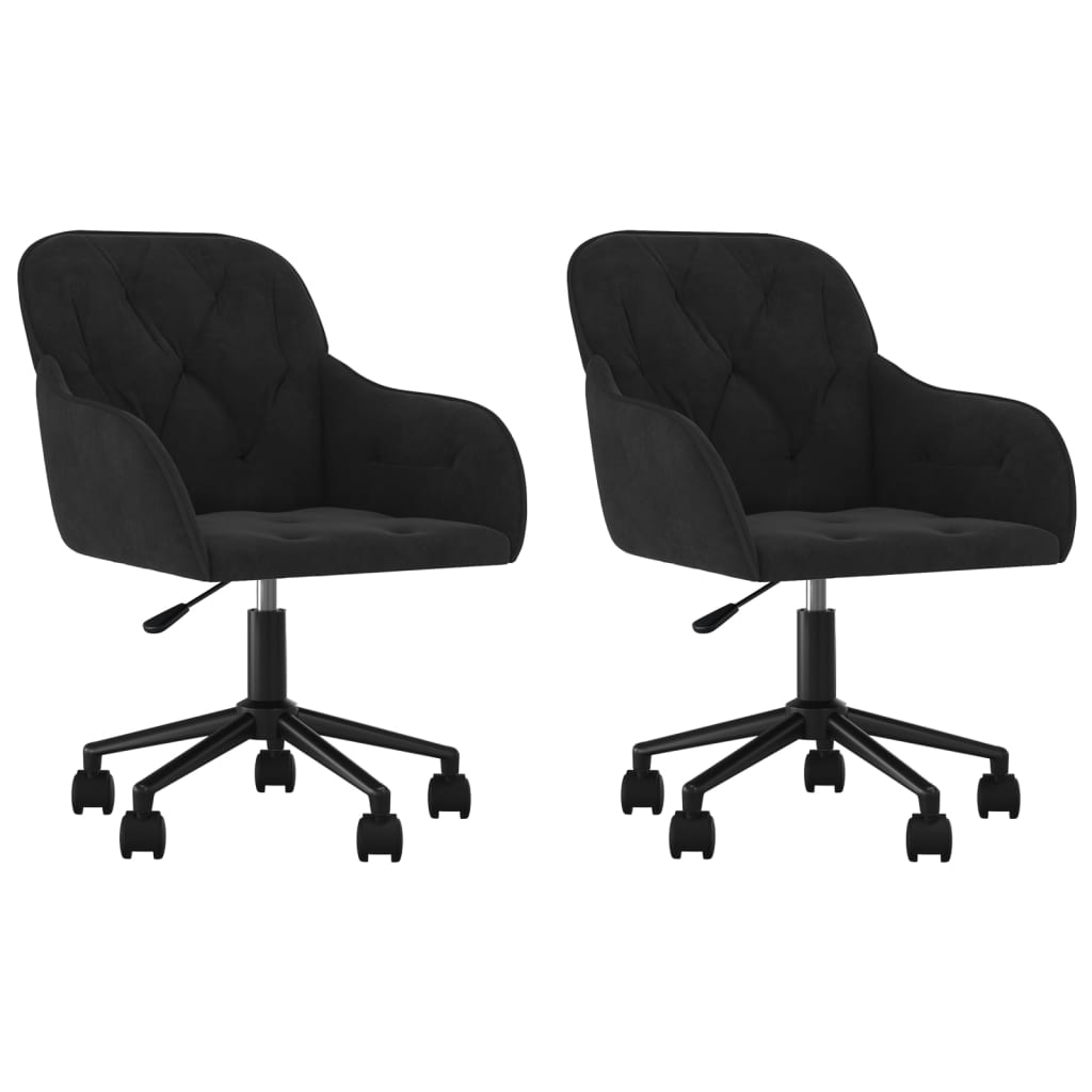 Dining Chairs 2 pcs. Swivel Black Velvet