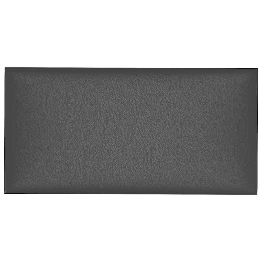 Wandpaneele 12 Stk. Grau 30x15 cm Kunstleder 0,54 m²