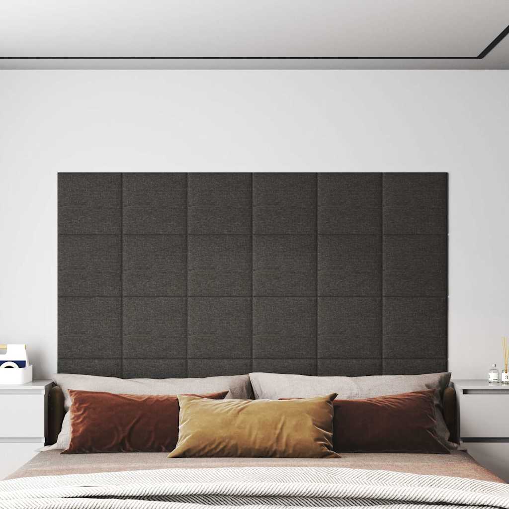Wandpaneele 12 Stk. Dunkelgrau 30x30 cm Stoff 1,08 m²