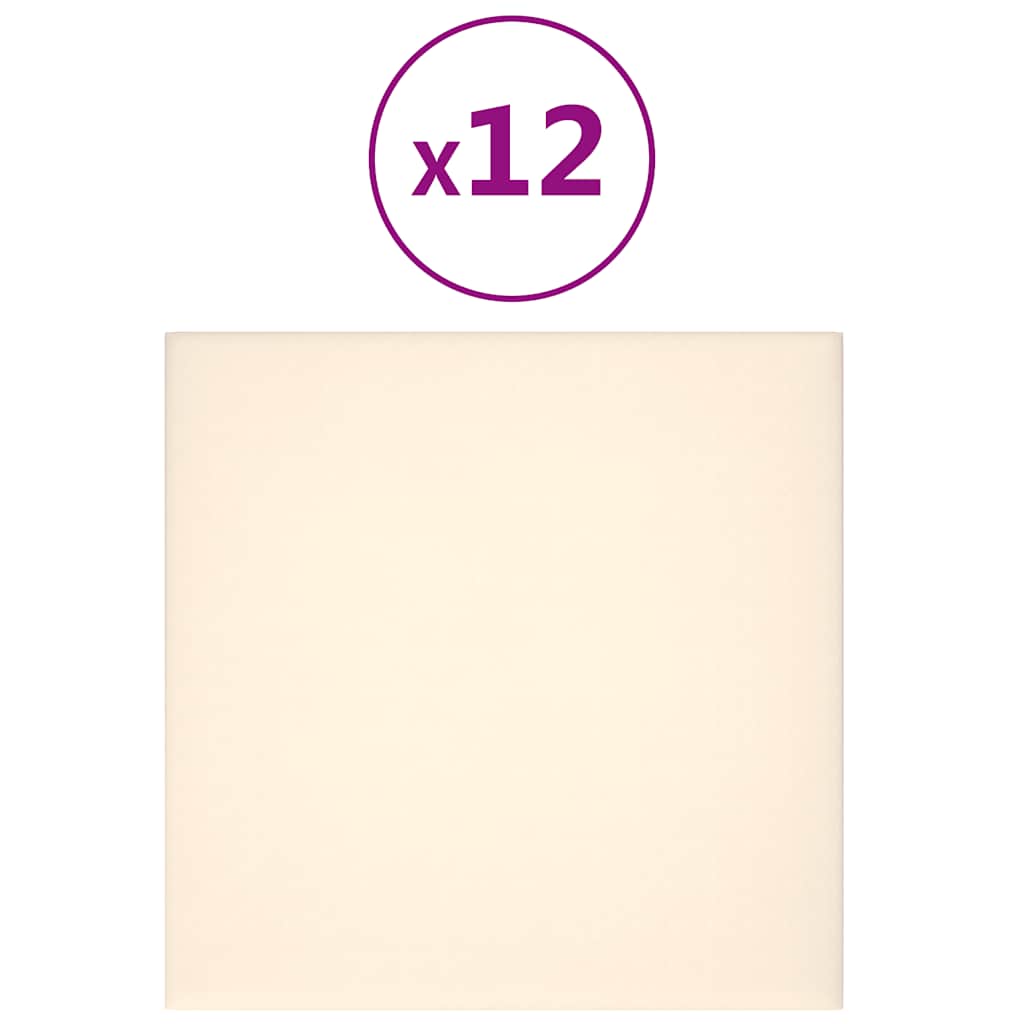 Wandpaneele 12 Stk. Creme 30x30 cm Samt 1,08 m²
