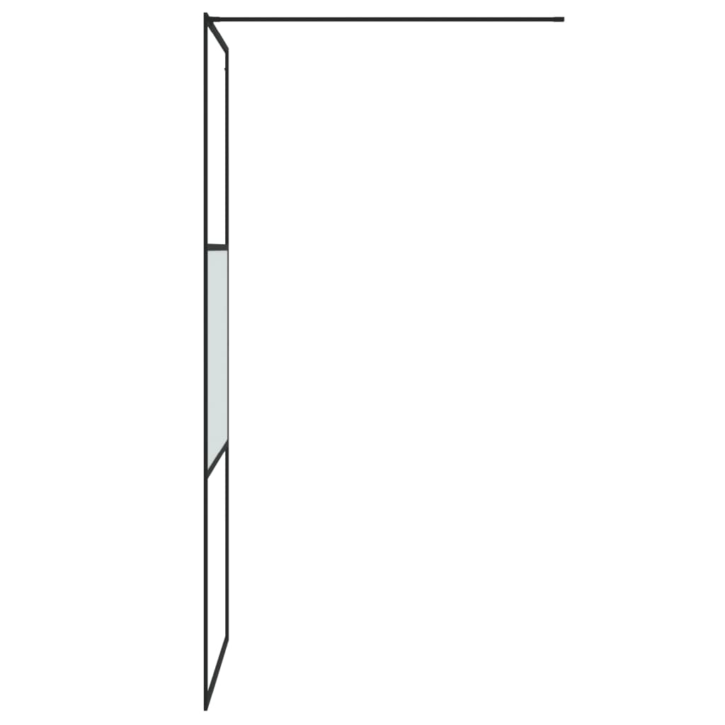 Shower screen for walk-in shower black 80x195 cm semi-matt ESG