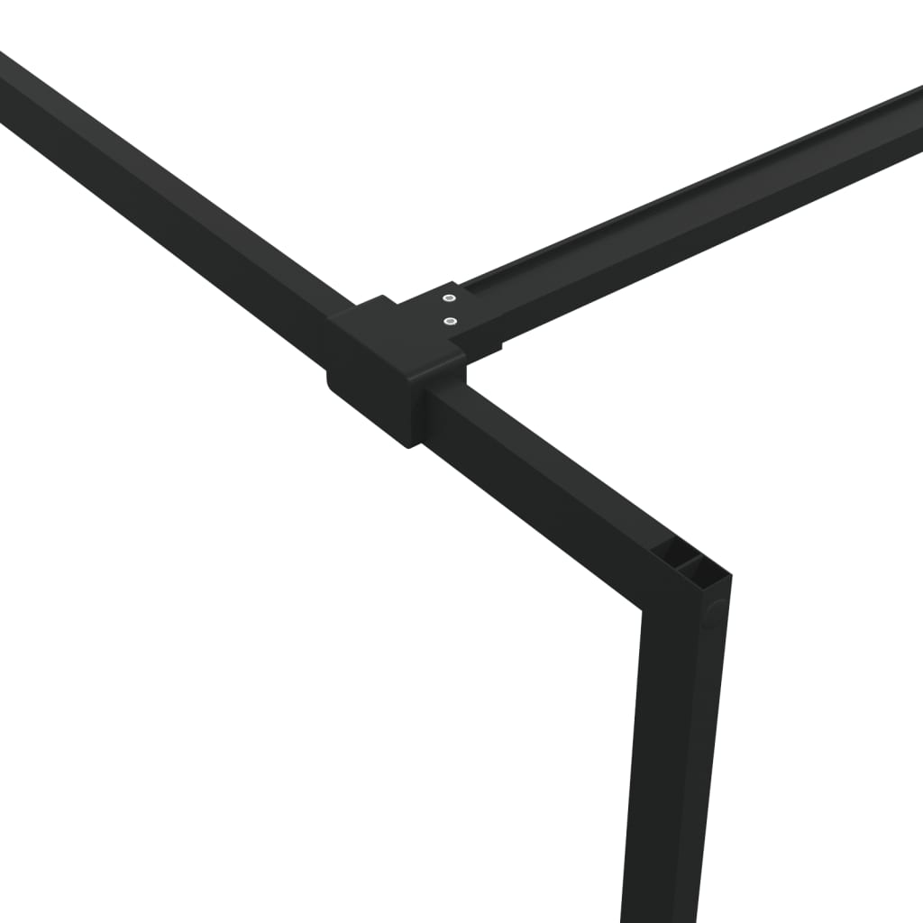 Shower screen for walk-in shower black 80x195 cm semi-matt ESG