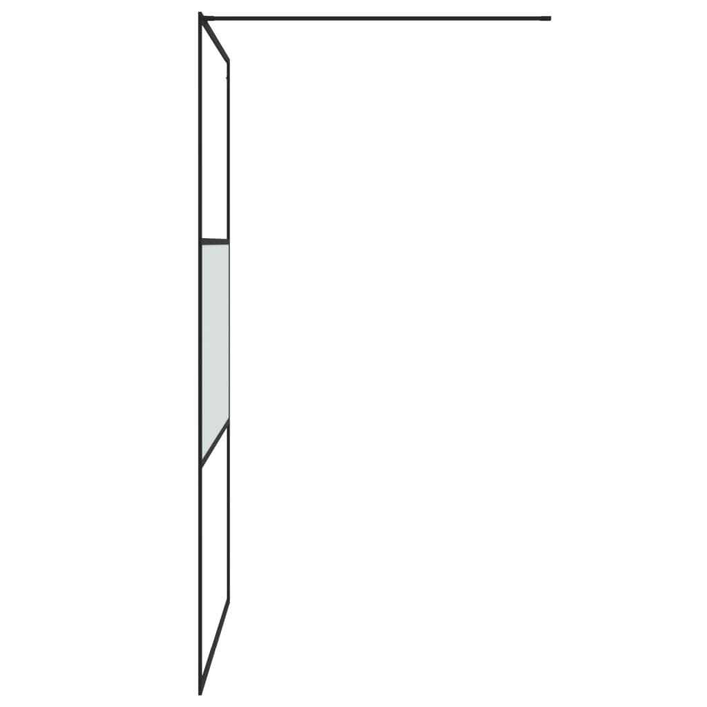 Duschwand für Begehbare Dusche Schwarz 115x195 cm Halbmatt ESG