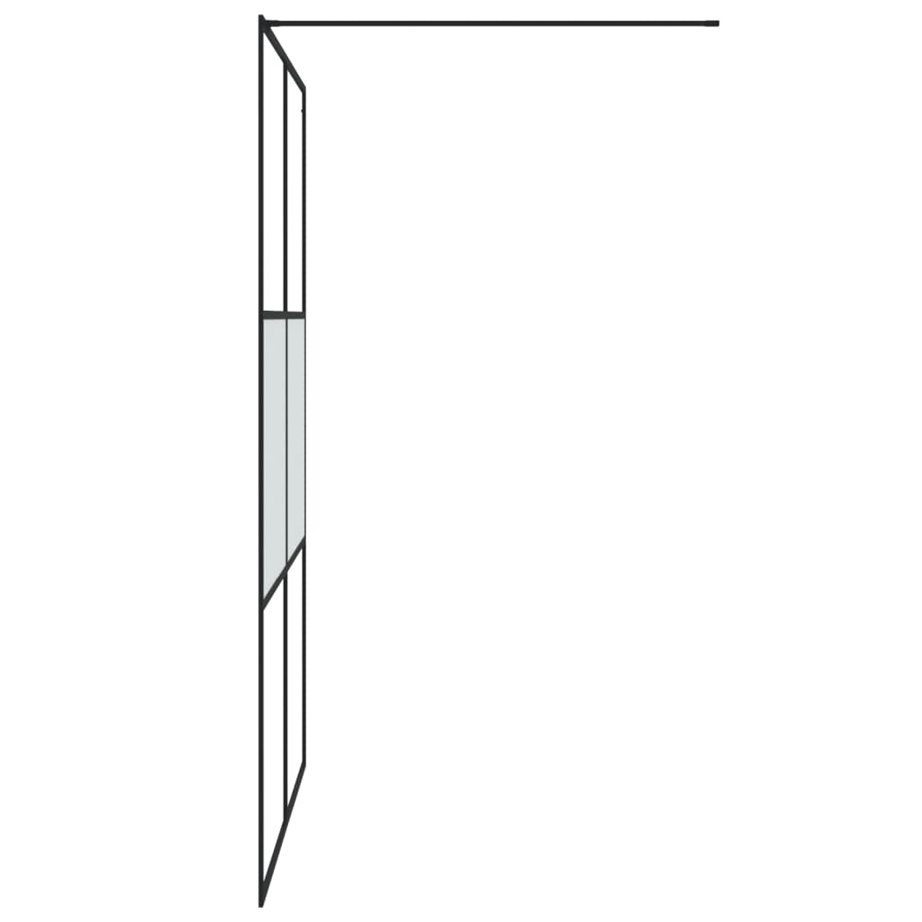 Shower screen for walk-in shower black 140x195 cm semi-matt ESG