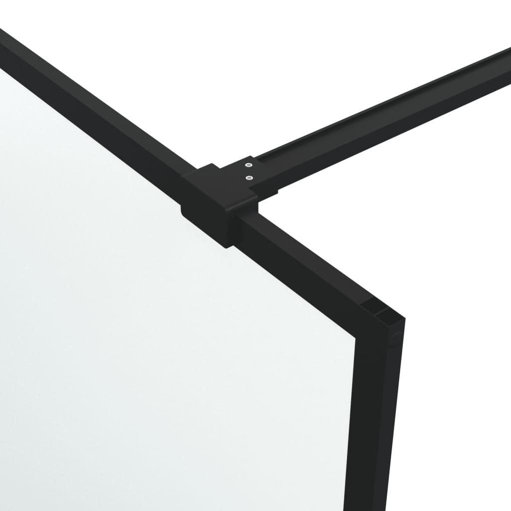 Shower screen for walk-in shower black 80x195 cm matt toughened glass