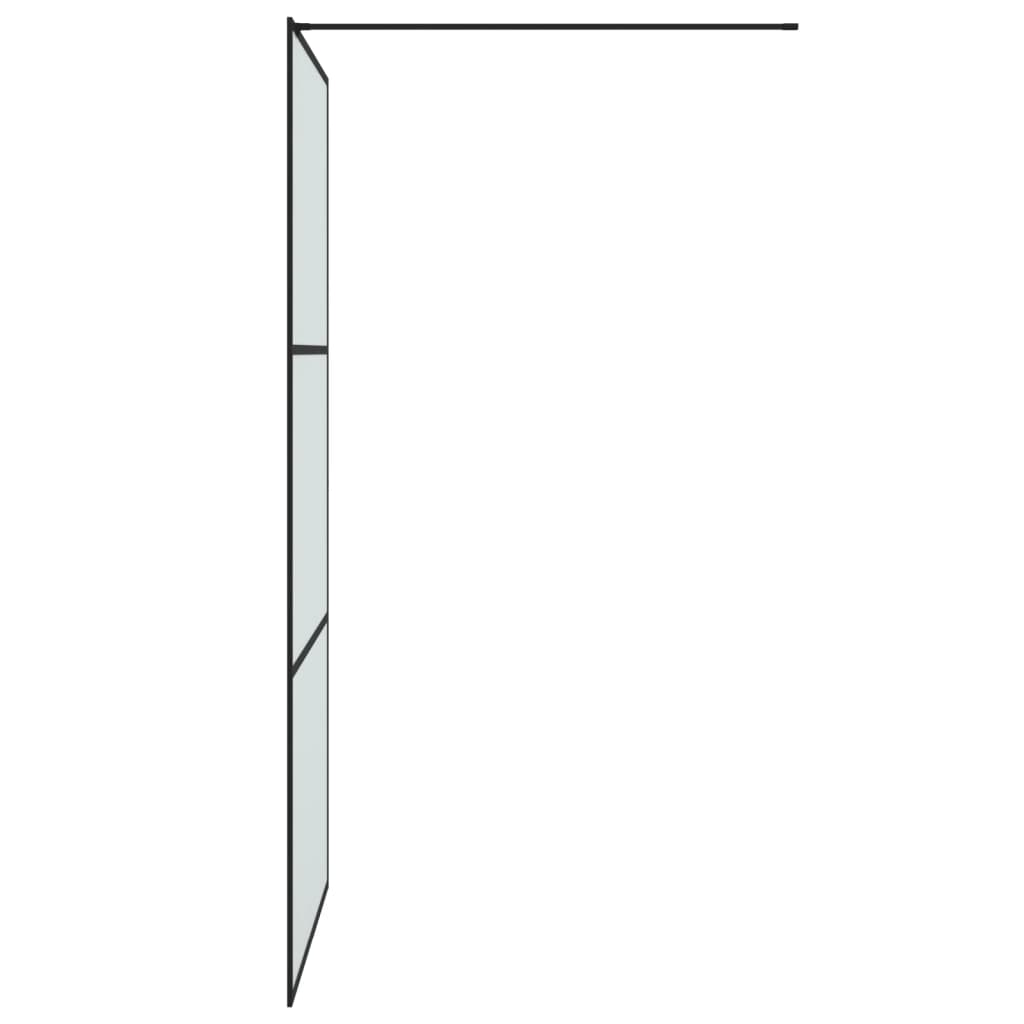 Shower screen for walk-in shower black 100x195 cm ESG matt