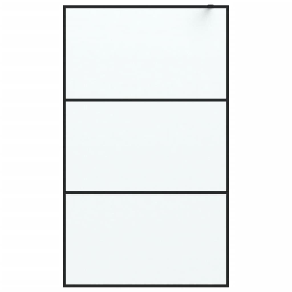 Duschwand für Begehbare Dusche Schwarz 115x195 cm Matt ESG-Glas