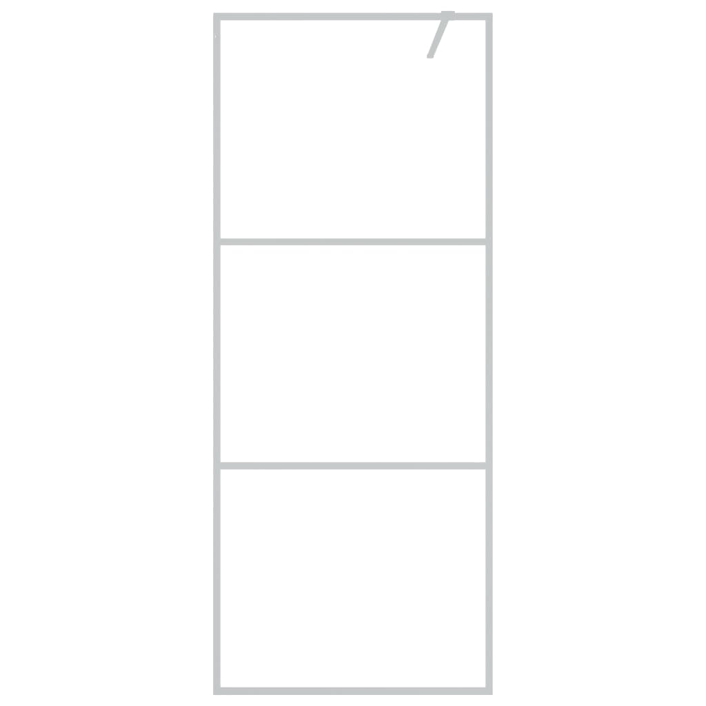 Shower screen for walk-in shower silver 80x195 cm ESG clear glass