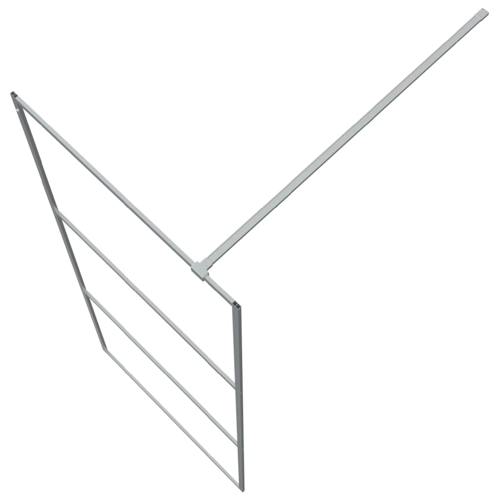 Shower screen for walk-in shower silver 80x195 cm ESG clear glass