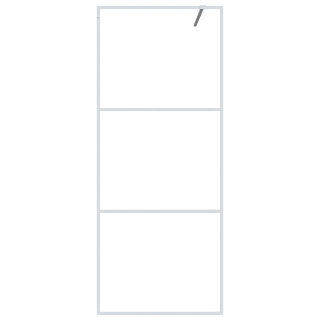 Shower screen for walk-in shower white 80x195 cm ESG clear glass