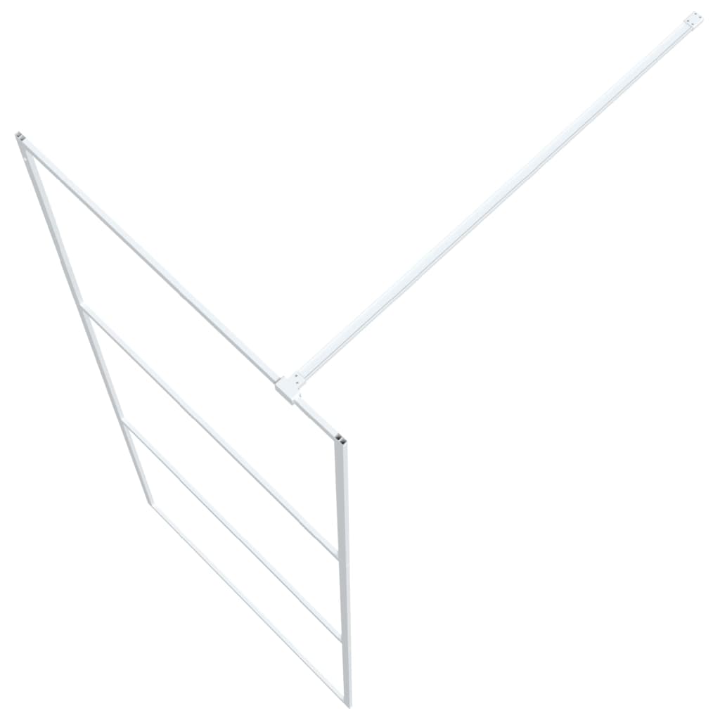 Shower screen for walk-in shower white 80x195 cm ESG clear glass