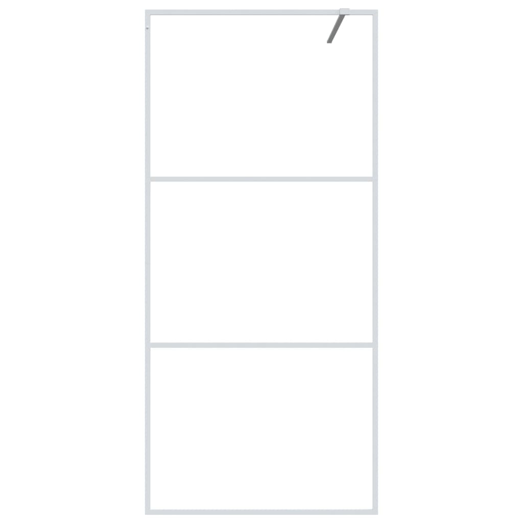 Shower screen for walk-in shower white 90x195 cm ESG clear glass