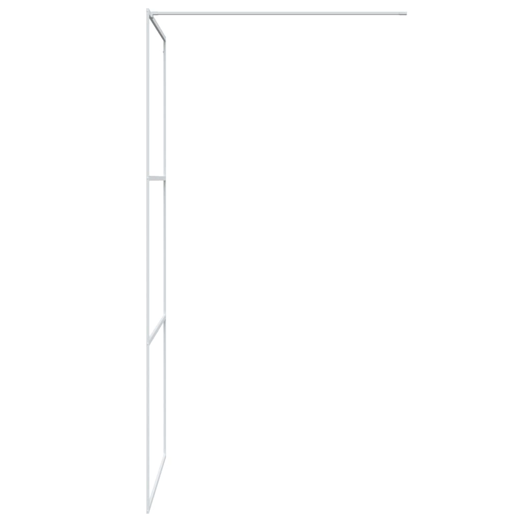 Shower screen for walk-in shower white 90x195 cm ESG clear glass