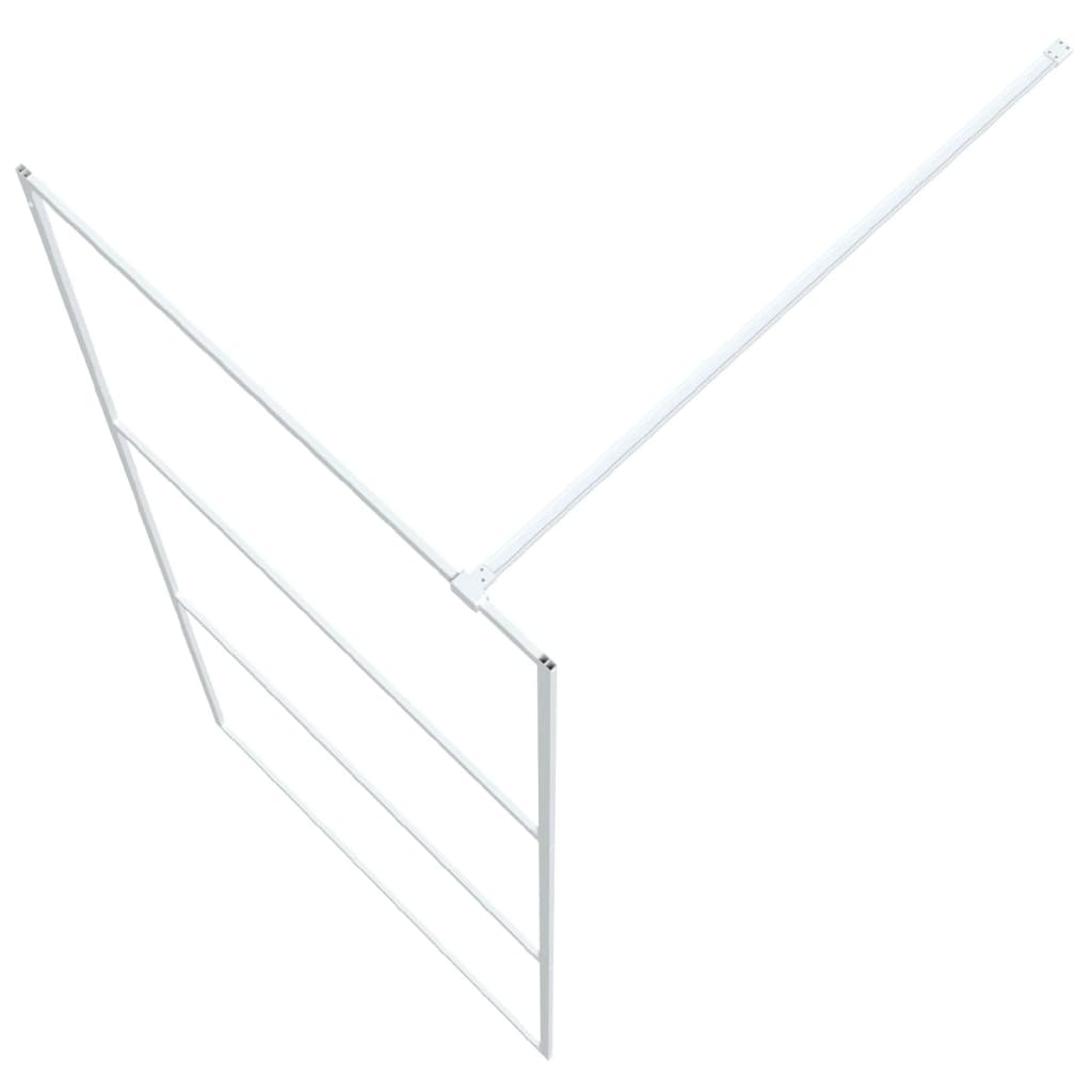 Shower screen for walk-in shower white 90x195 cm ESG clear glass