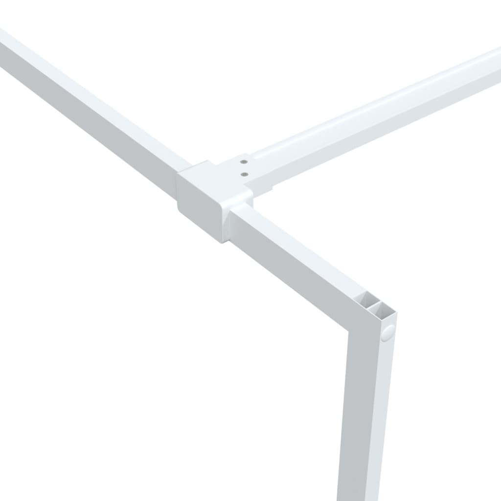 Shower screen for walk-in shower white 90x195 cm ESG clear glass