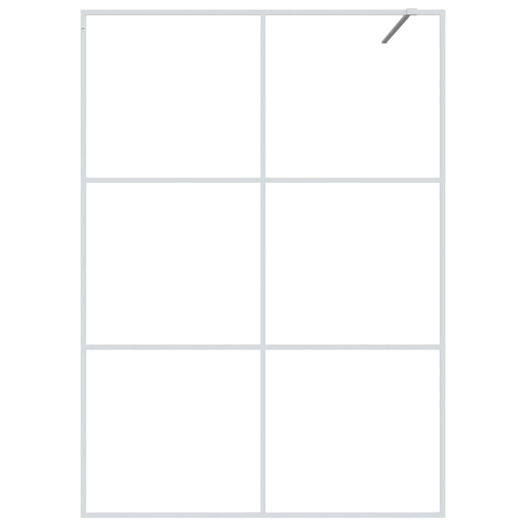 Shower screen for walk-in shower white 140x195 cm ESG clear glass