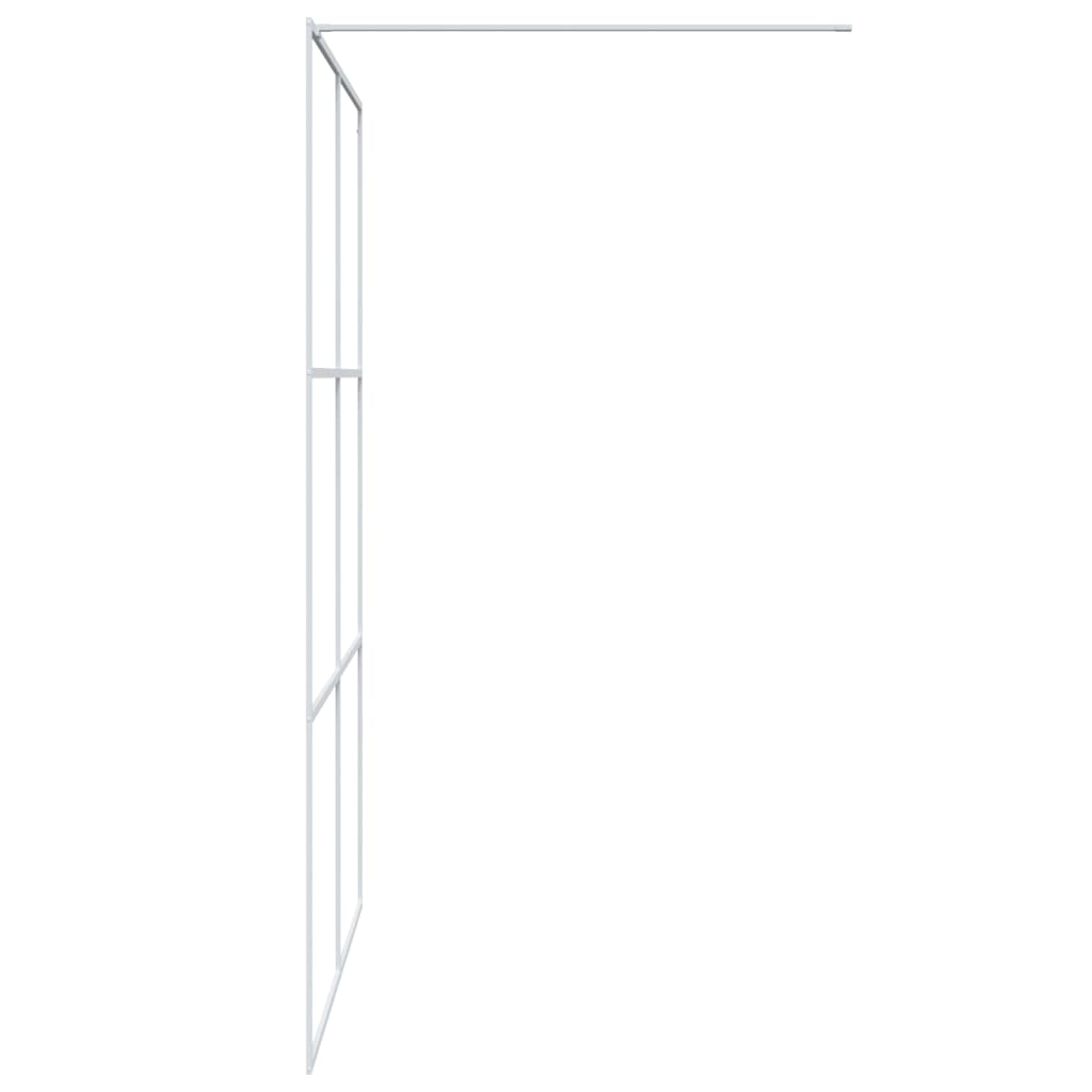 Shower screen for walk-in shower white 140x195 cm ESG clear glass