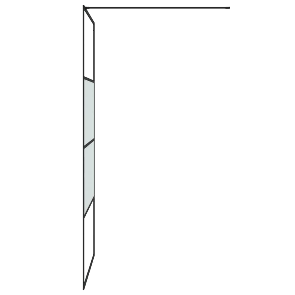 Shower screen for walk-in shower black 100x195 cm semi-matt ESG