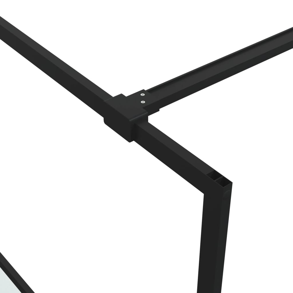 Shower screen for walk-in shower black 100x195 cm semi-matt ESG