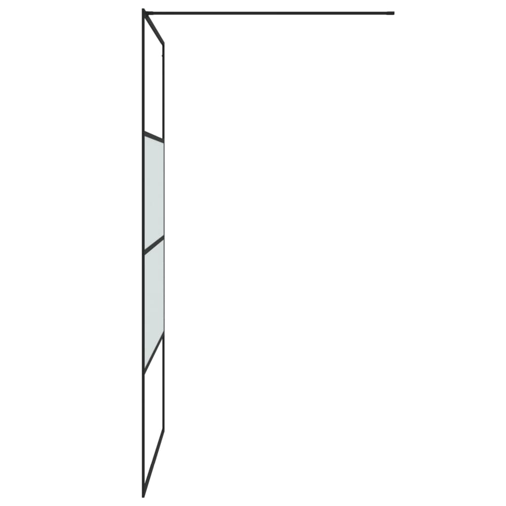 Shower screen for walk-in shower black 115x195 cm semi-matt ESG