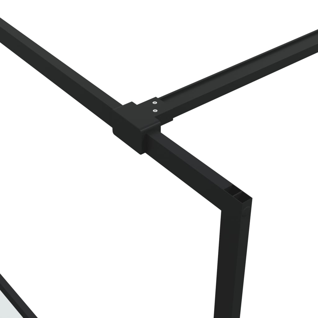 Shower screen for walk-in shower black 115x195 cm semi-matt ESG