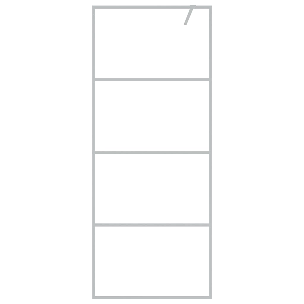 Shower screen for walk-in shower silver 80x195 cm ESG glass clear
