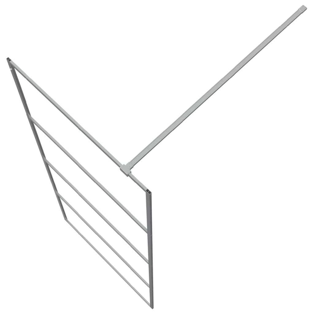 Shower screen for walk-in shower silver 80x195 cm ESG glass clear