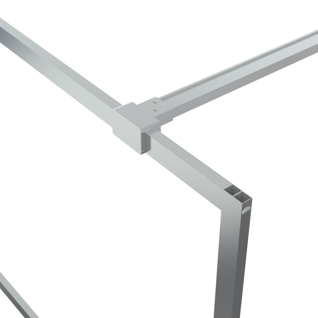 Shower screen for walk-in shower silver 80x195 cm ESG glass clear