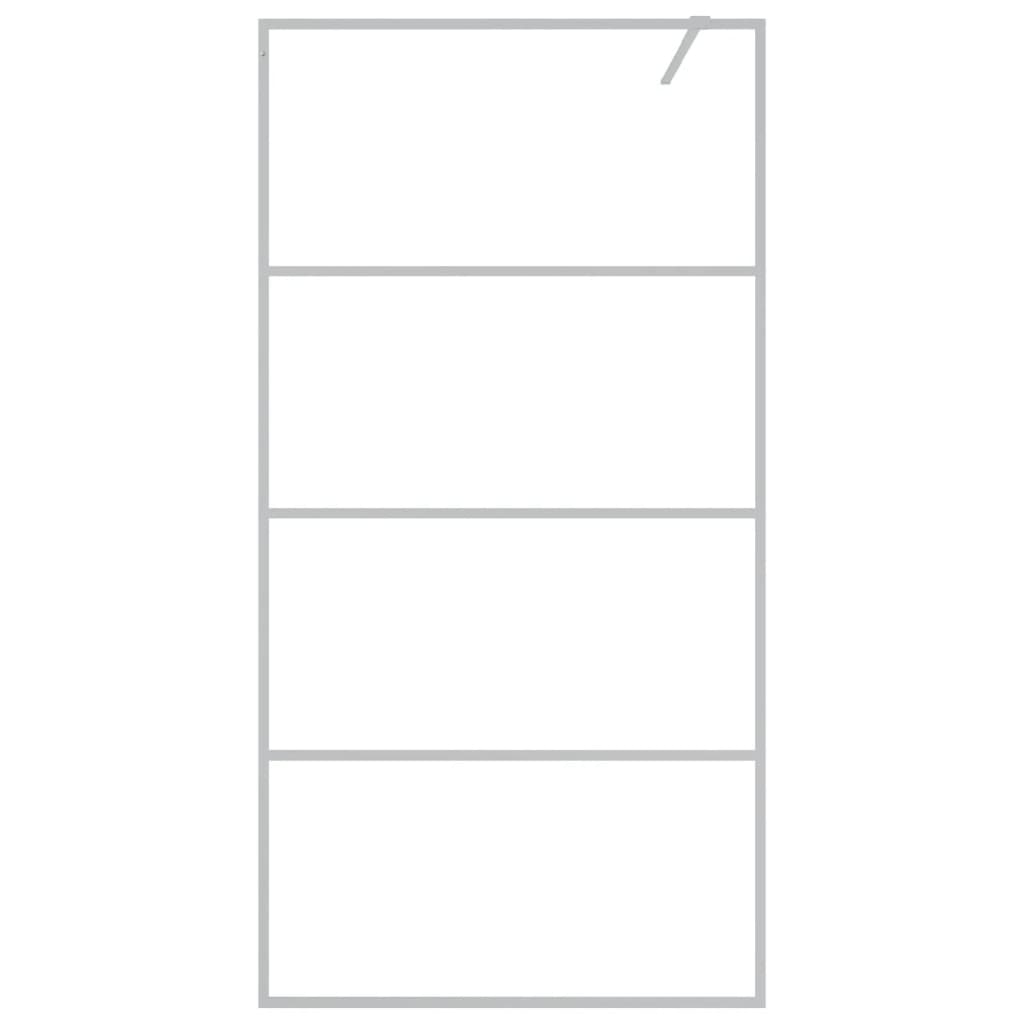 Shower screen for walk-in shower silver 100x195 cm ESG clear glass