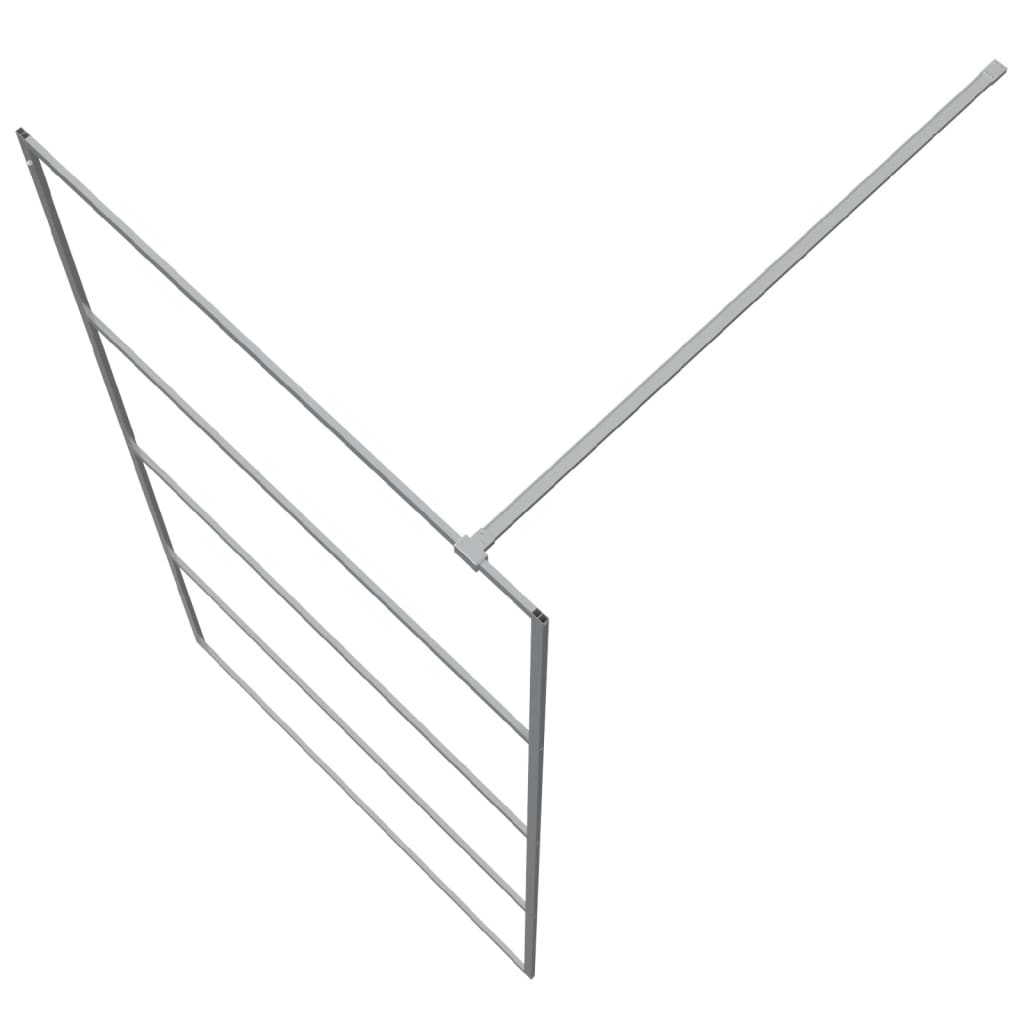 Shower screen for walk-in shower silver 100x195 cm ESG clear glass