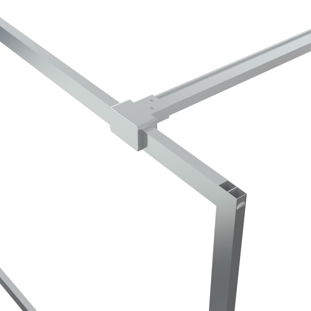 Shower screen for walk-in shower silver 100x195 cm ESG clear glass